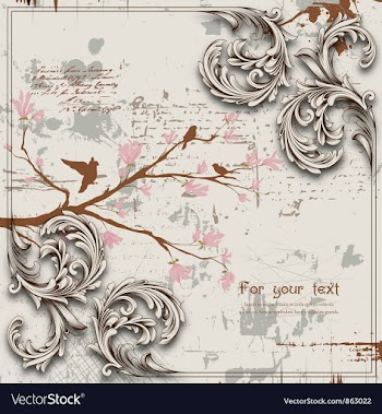 Engraved floral background vector image