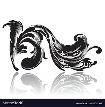 Engraved floral element vector image