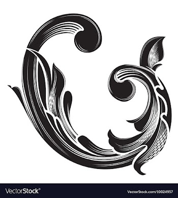 Engraved floral element vector image