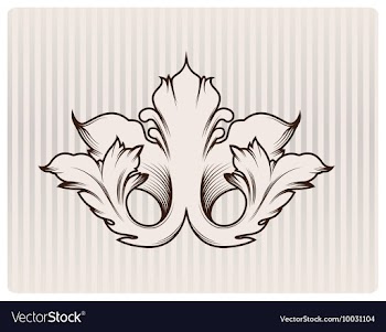 Engraved floral element vector image