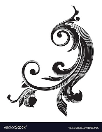 Engraved floral element vector image