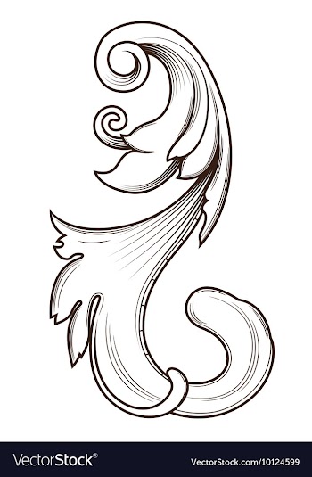 Engraved floral element vector image