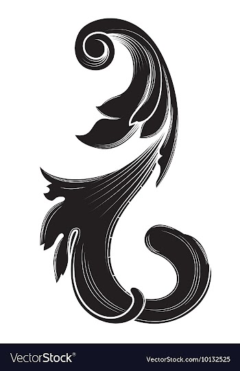 Engraved floral element vector image