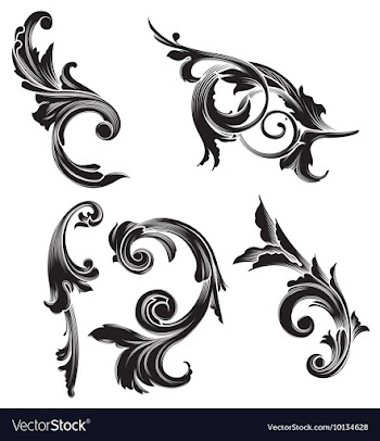 Engraved floral elements vector image