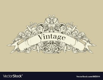 Engraved floral elements vector image