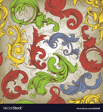 Engraved floral seamless pattern vector image