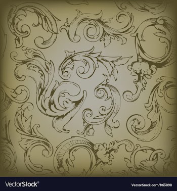 Engraved floral seamless pattern vector image