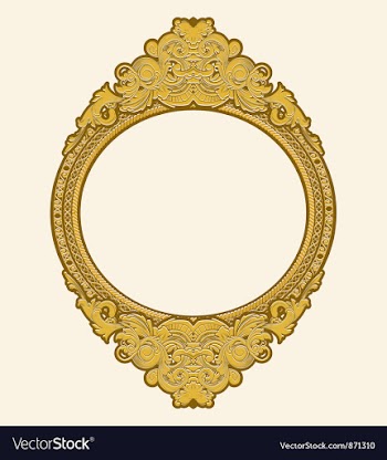 Engraved gold floral frame vector image