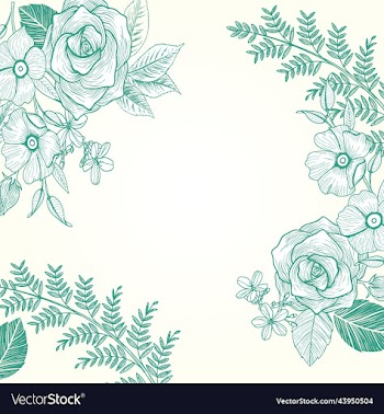 engraving hand drawn floral background