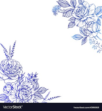 engraving hand drawn floral background