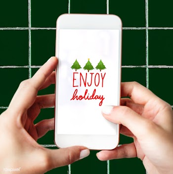 Enjoy holiday on a mobile phone screen mockup | Free stock psd mockup - 516435