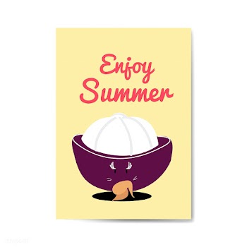 Enjoy summer with mangosteen cartoon characte.. | Free stock vector - 538707