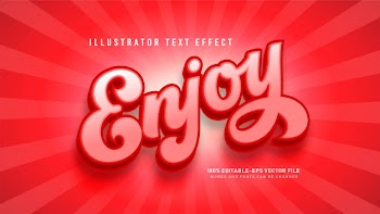 Enjoy  text style effect Free Vector