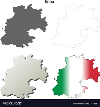Enna blank detailed outline map set vector image