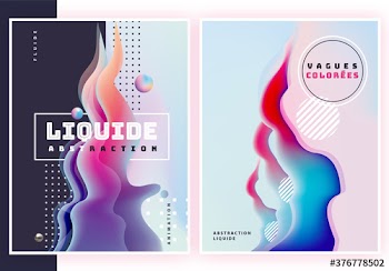 Ensemble d’affiches abstraites liquides