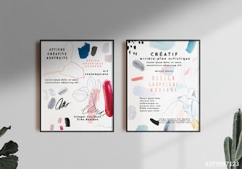 Ensemble d’affiches fleuries peintes