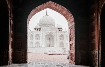 Entrance to Taj Mahal in Agra, India