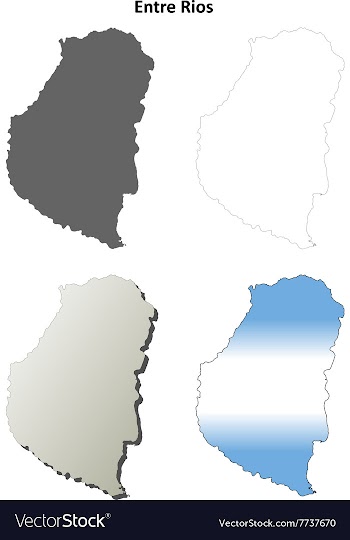 Entre Rios blank outline map set vector image