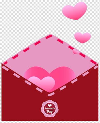 Envelope and heart illustrations, Valentine's Day Heart , Envelope with Hearts transparent background PNG clipart