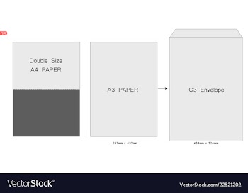 Envelope c3 blank white mockup open envelope the vector image