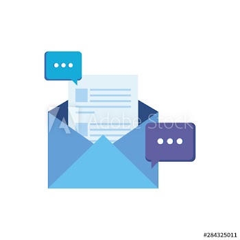 envelope mail post with speech bubbles