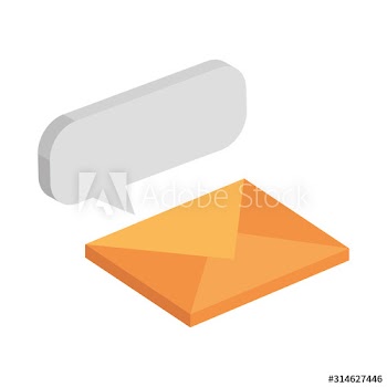 envelope mail with speech bubble design