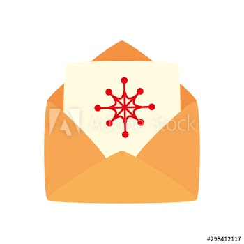 envelope with card christmas design