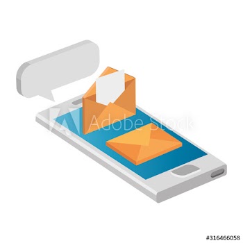 envelopes mail with smartphone design