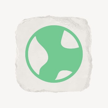 Environment globe icon, ripped paper | Free Icons - rawpixel