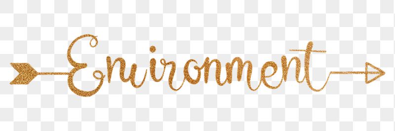 Environment png word, gold glittery | Free PNG - rawpixel