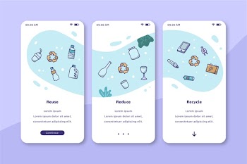 Environment recycling mobile interface design Free Vector