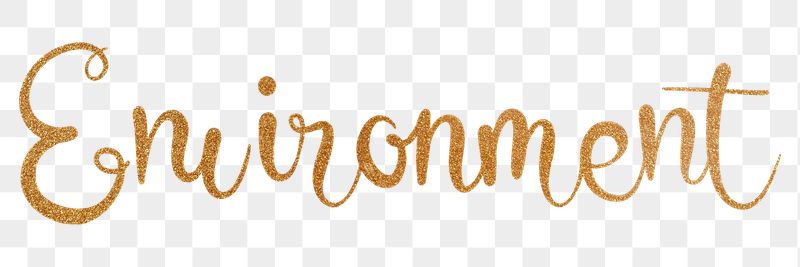Environment word png, gold glittery | Free PNG - rawpixel