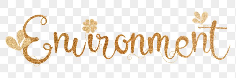 Environment word png, gold glittery | Free PNG - rawpixel