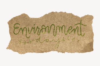 Environment word sticker, ripped paper | Free PSD - rawpixel