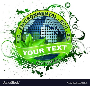 Environmental label with globe vector image