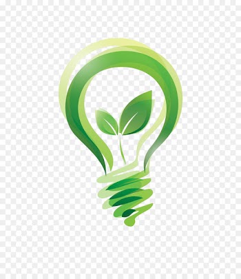 Environmentally friendly Sustainability Illustration - Green leaf light bulb 