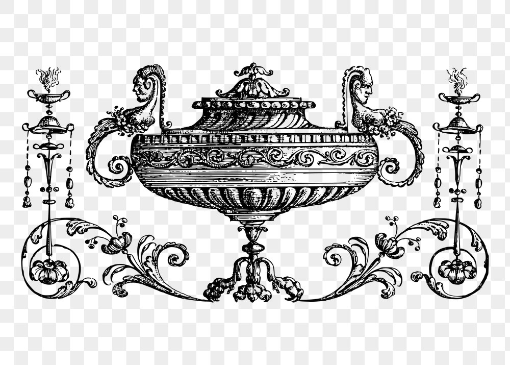 Epergne centerpiece png sticker, vintage | Free PNG - rawpixel