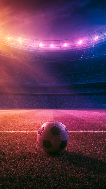 Epic Football Stadium Under Dramatic Lighting