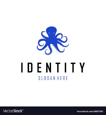 Epic monster octopus logo design vector image