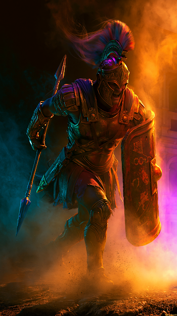 Epic Roman Gladiator in Dramatic Light