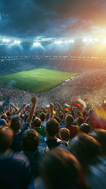 Epic Stadium Match: A Crowd's Roar