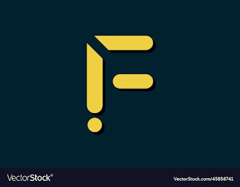 eps10 initial letter f logo with yellow