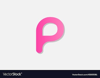 eps10 letter p logo with shadow