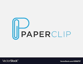 eps10 letter p paper clip logo design