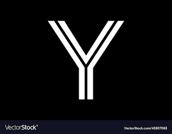 eps10 letter y or v logo in white color