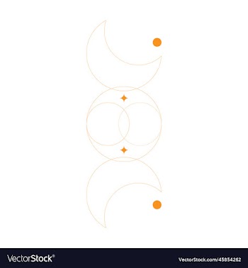 eps10 orange abstract line art of moon