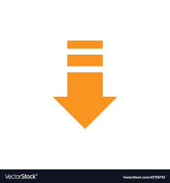 eps10 orange down arrow abstract art icon
