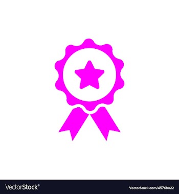 eps10 pink prize medal abstract icon
