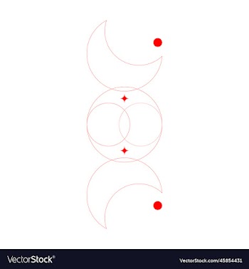 eps10 red abstract line art of moon