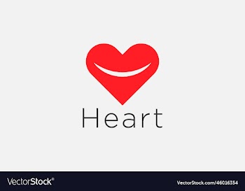 eps10 smiley heart logo in red color